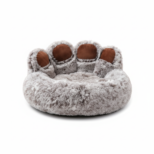 Cama cinza para animais fundo branco